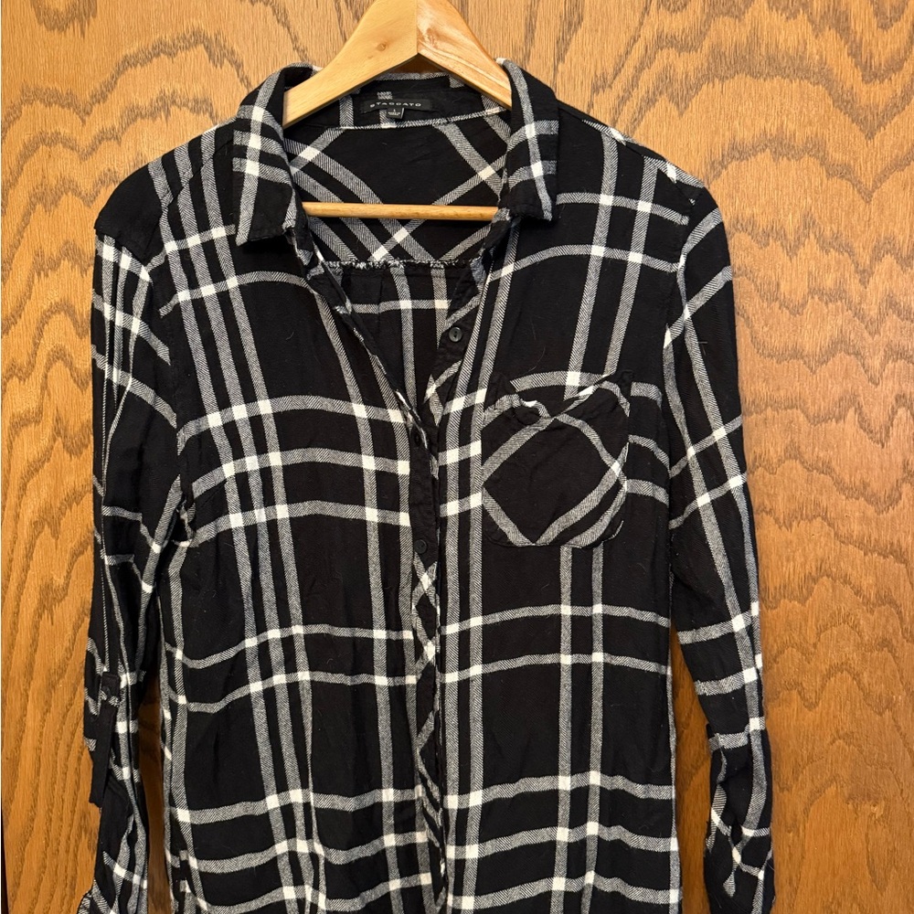 Staccato Black and White Checkered Women's Shirt